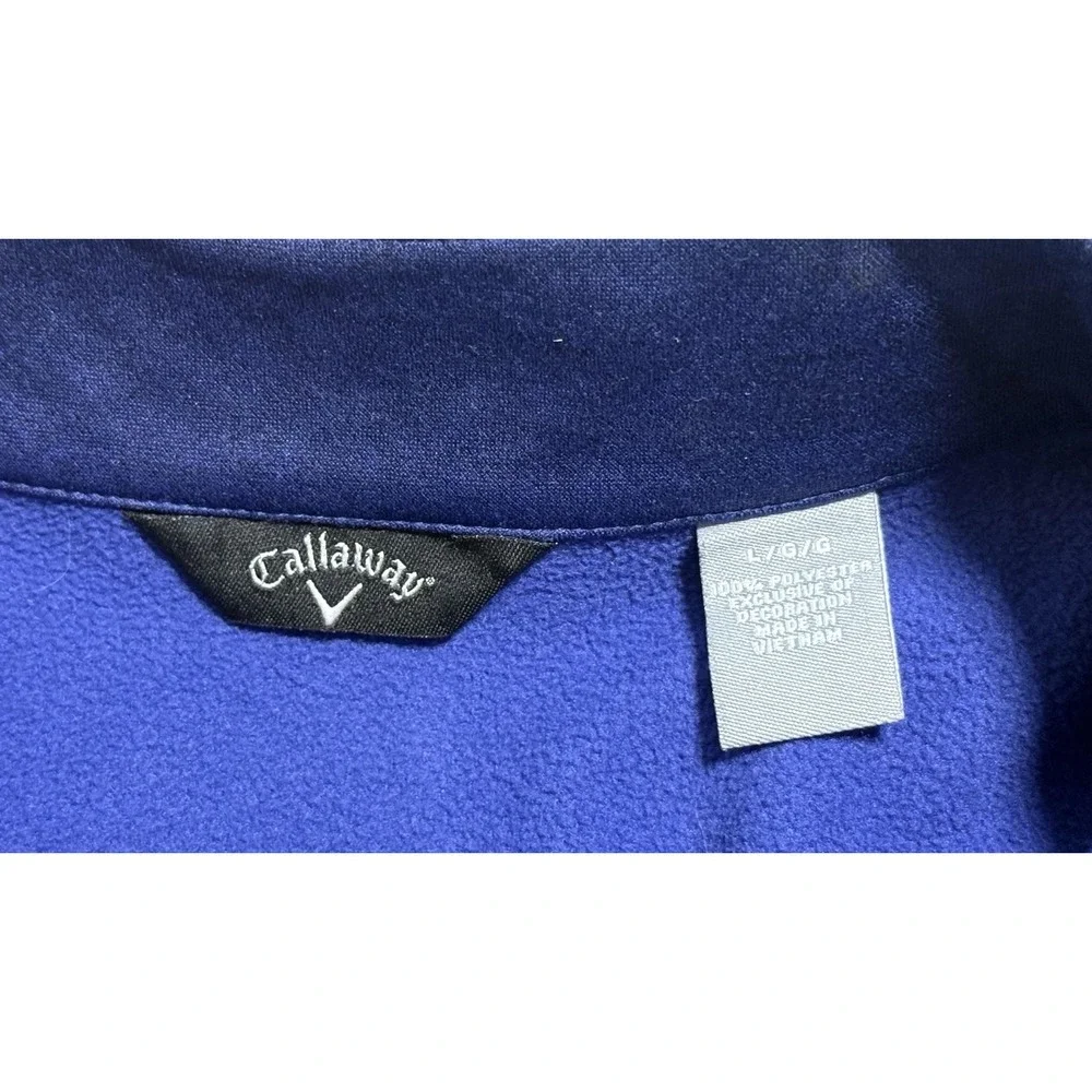 Callaway Pullover Mens Large Blue 1/4 Zip Fleece‎ Lined Golf Performance Top